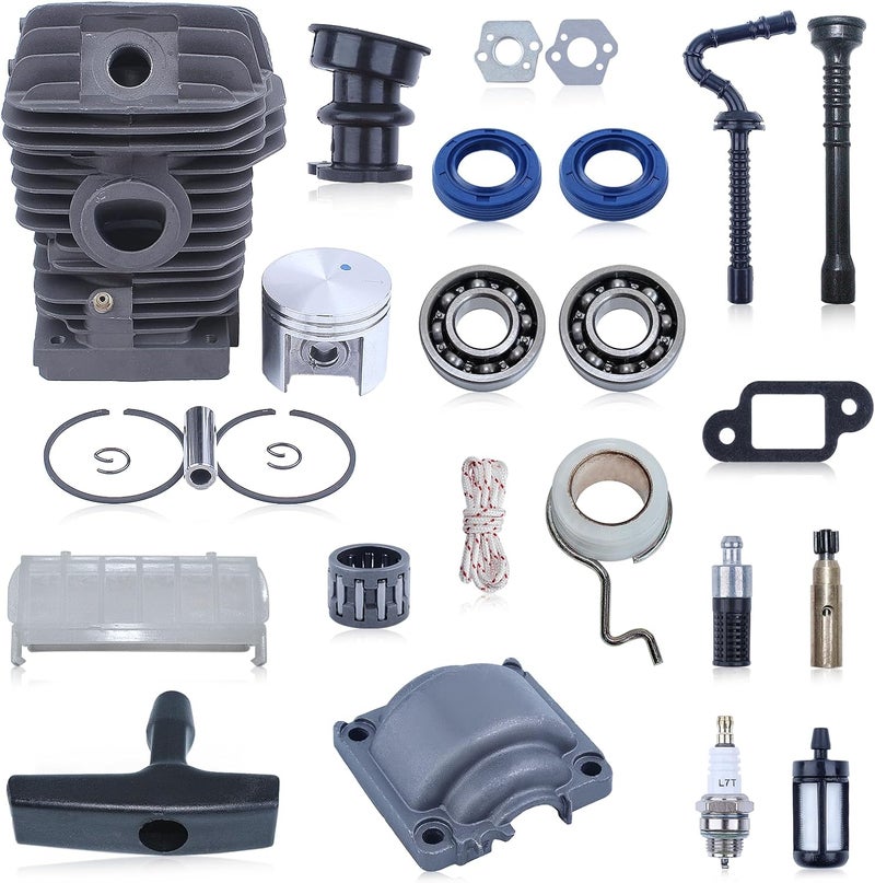 Mtanlo Cylinder Piston Tune Up Kit For Stihl MS250 MS230 025 023 Motor 42.5mm, Cylinder, Piston, Pin, Rings, Cliclip, Engine Bottom Cover, Needle Bearing, Intake Boot, Crank Bearing, Oil Seal - Image 1